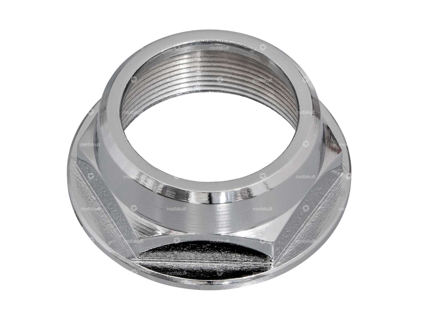 GPO steerer tube nut M26x1 open stem chrome Carousel Image 1