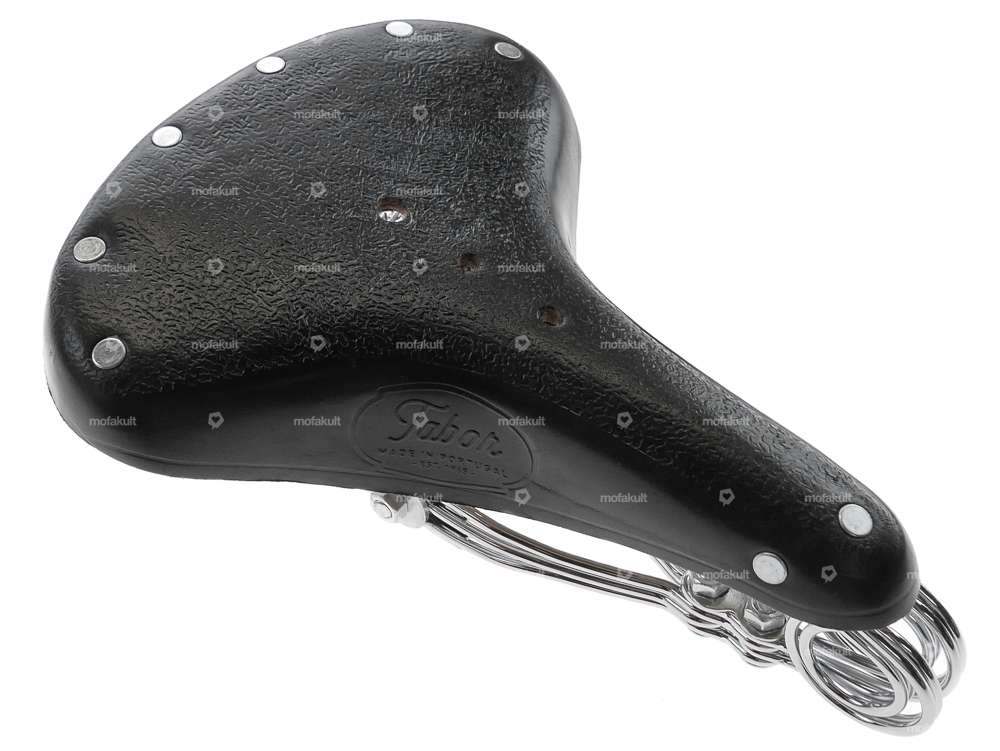 Selle Tabor en cuir avec ressort en forme de tonneau, noire Carousel Image 2