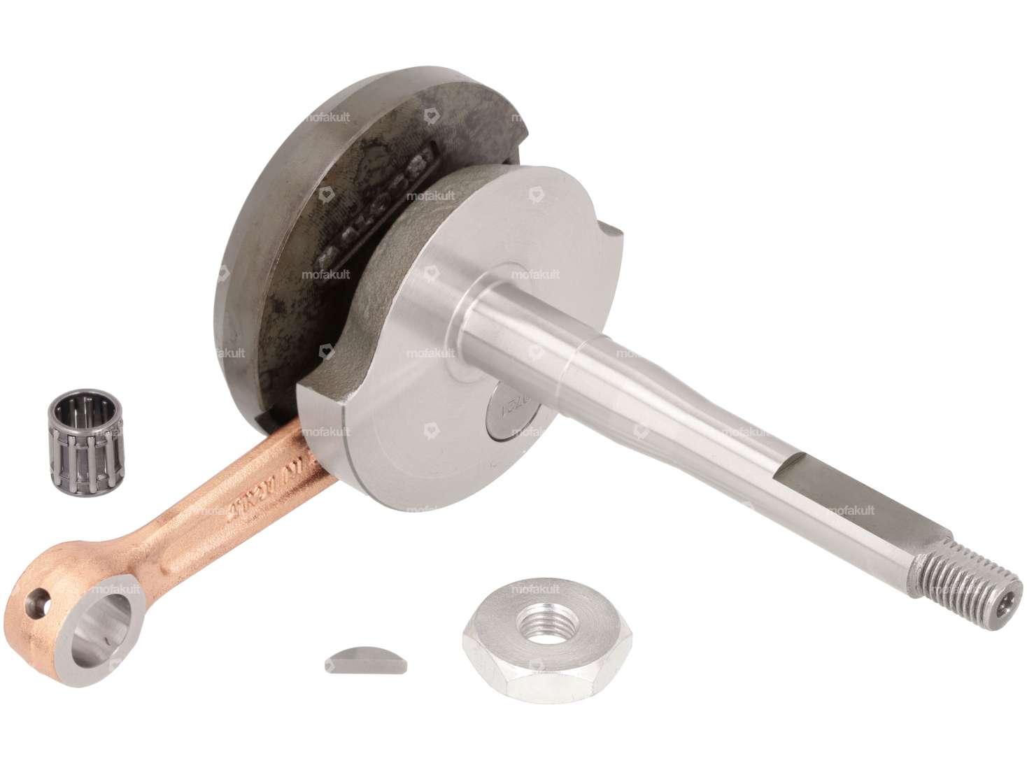 Malossi Kurbelwelle «RHQ Racing» 10 mm KoBo | Piaggio Ciao, SI, Bravo, Boxer Carousel Image 1