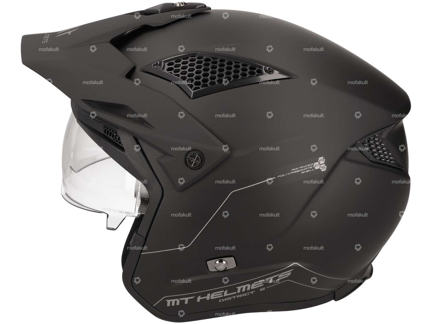 MT Helmets Jet helmet "Trial" black matt (S-XL) Carousel Image 2