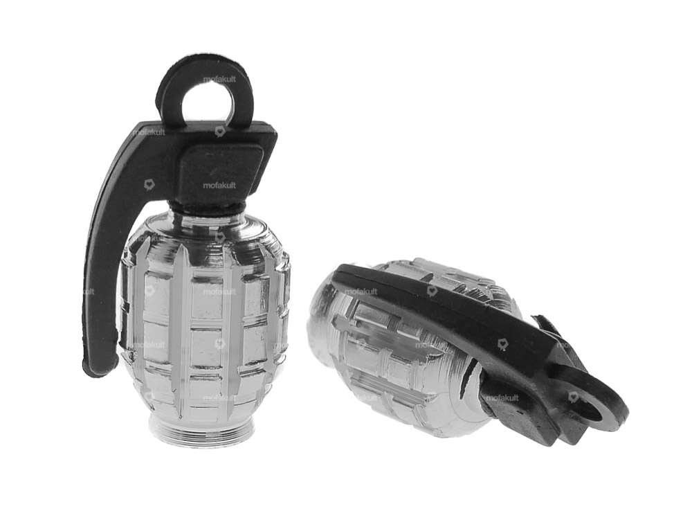 Bouchons de valve grenade argent Carousel Image 1