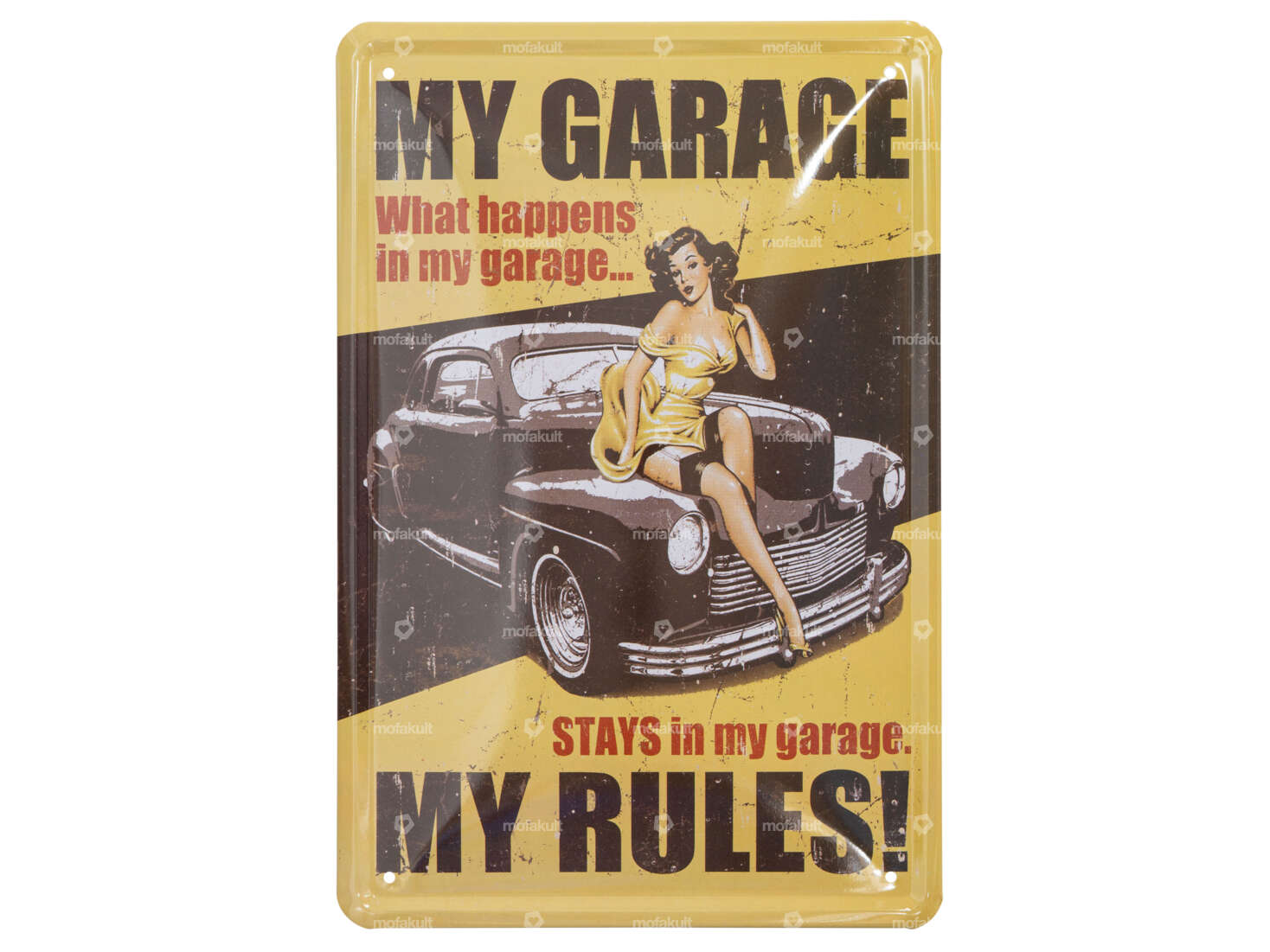 Tin sign "My Garage - My Rules" 30 x 40 cm Carousel Image 1