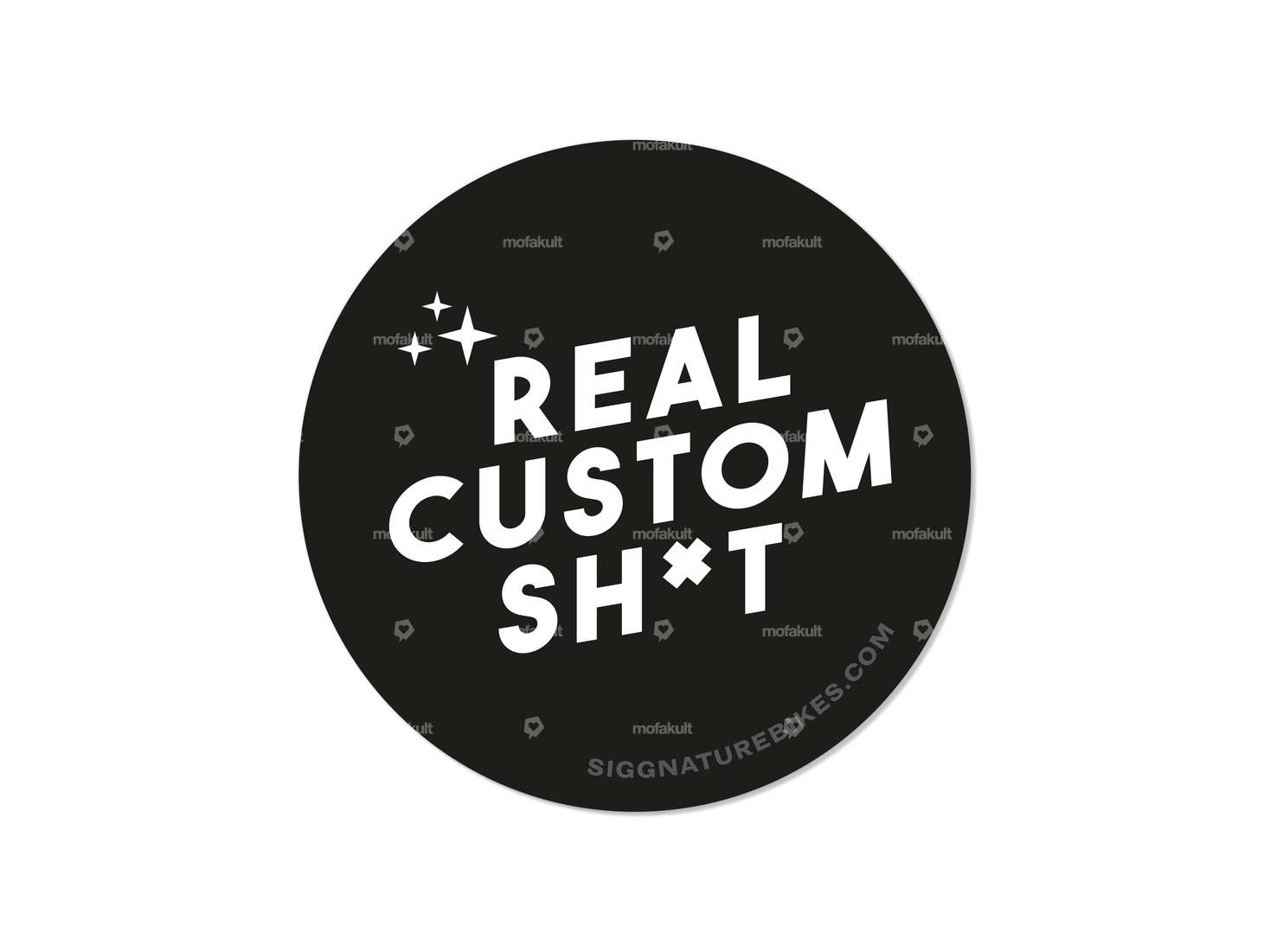 Siggnature sticker "Real Custom Shit" Ø 70 mm black Carousel Image 1
