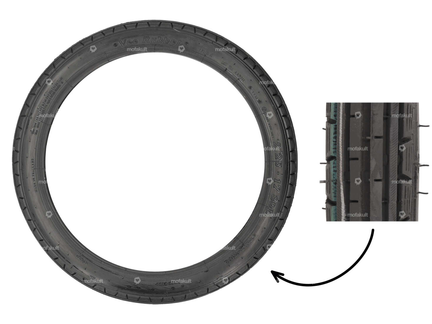 VeeRubber 2.25 x 17" Reifen VRM011 (V011) Längsrillen Carousel Image 1