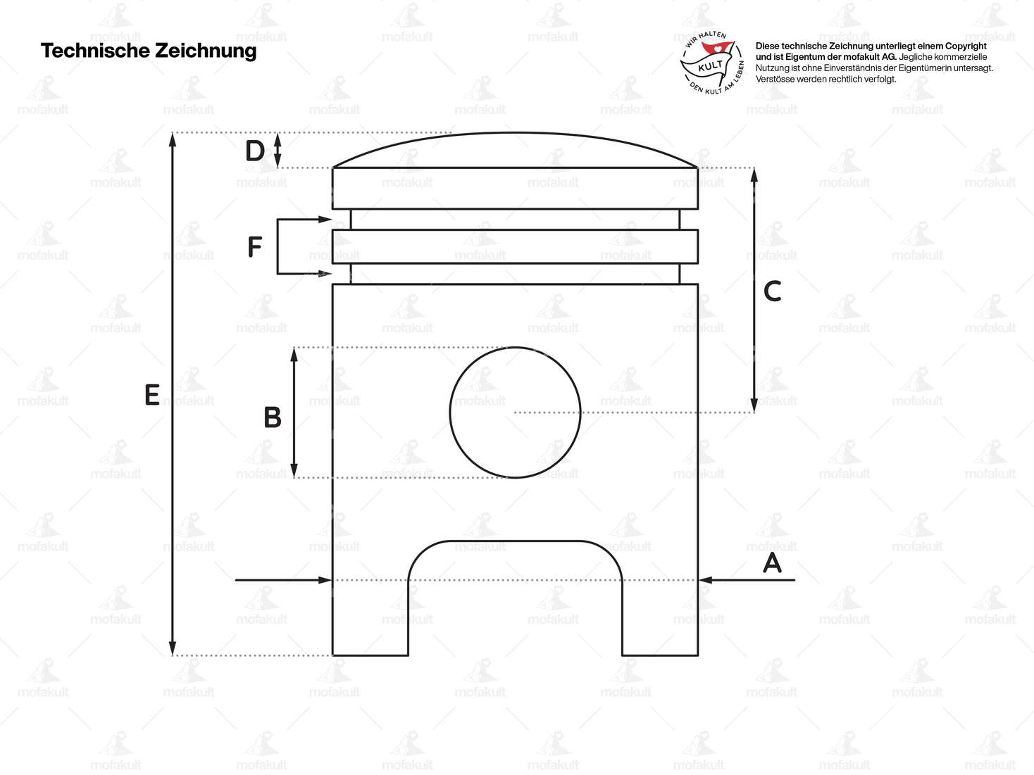 Piston Polini 43.5 mm type A | Puch Carousel Image 2