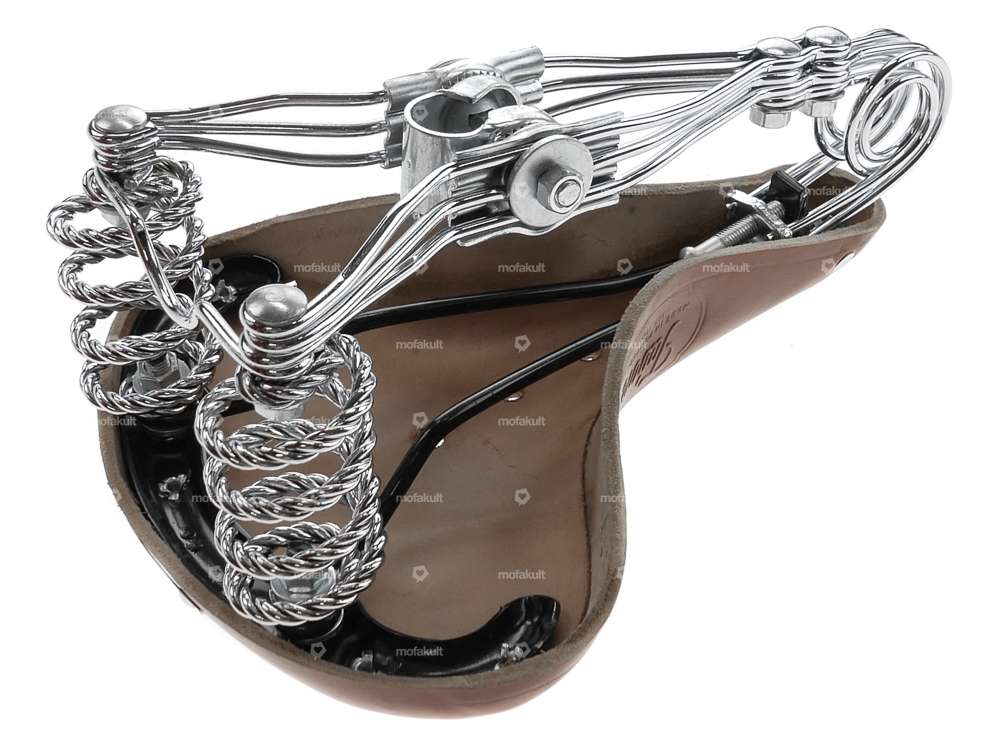 Selle Tabor en cuir avec ressort en forme de tonneau, marron Carousel Image 6