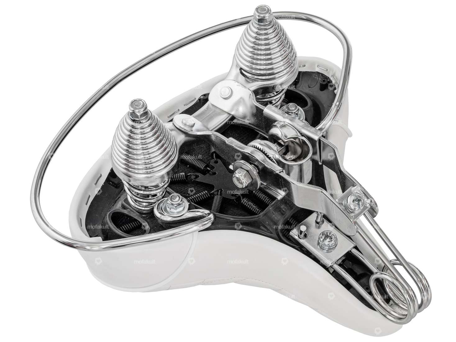 Selle Diamond à ressorts en tonneau blanc Carousel Image 4