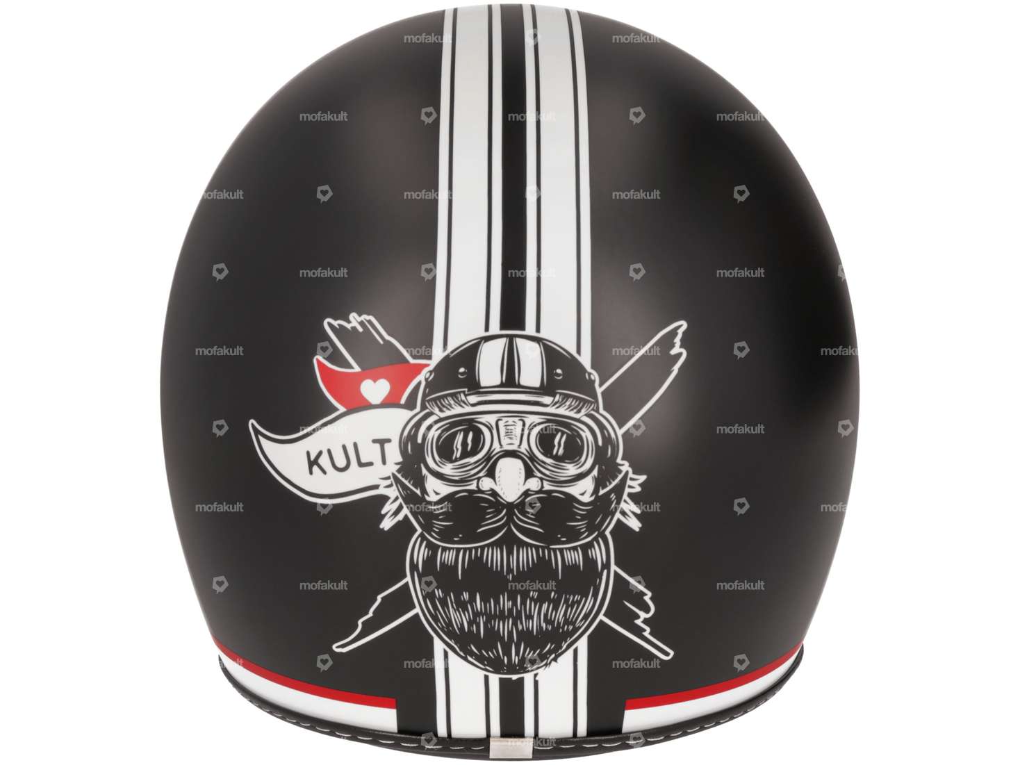 Mofakultwear casque jet "barbu Bernhard" noir (XS / S) Carousel Image 3