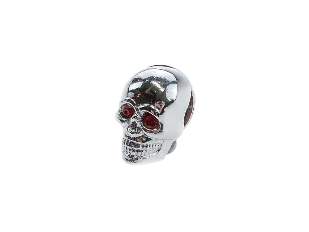 Figurine décorative Skull chrome yeux rouges (vis sans tête) Carousel Image 1