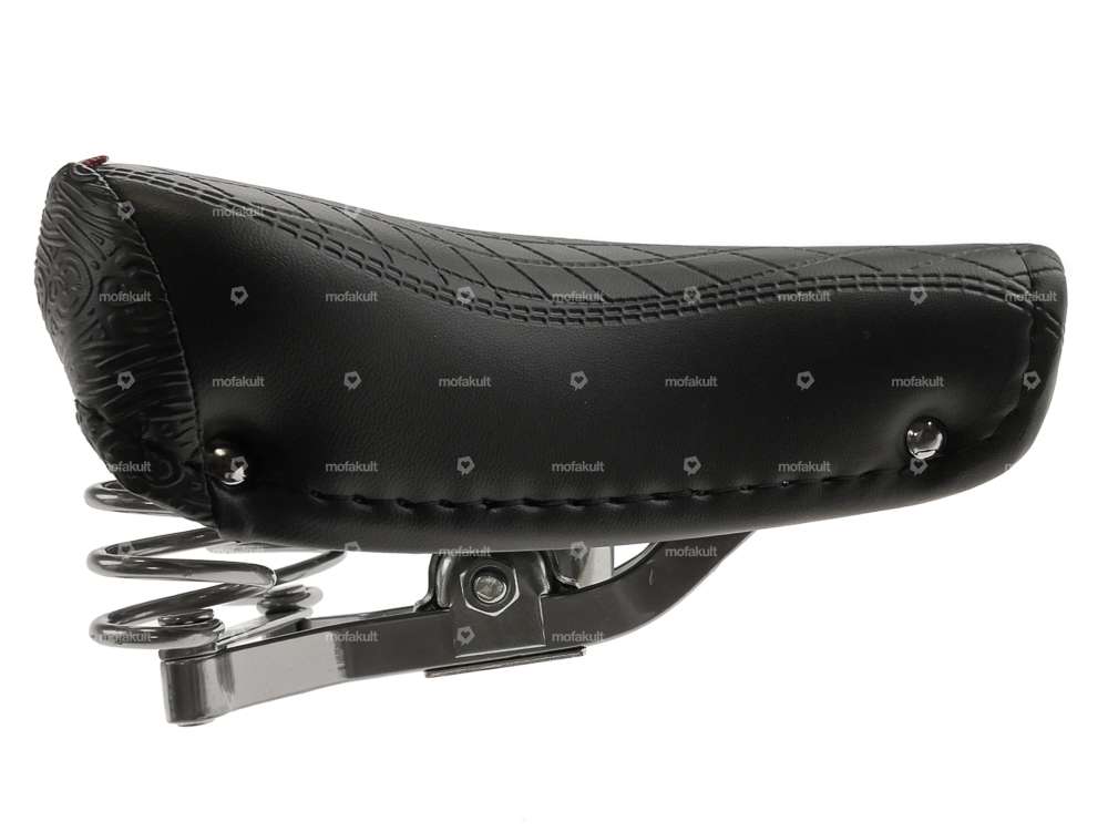 Selle Comfort losange à ressorts en tonneau noire Carousel Image 5