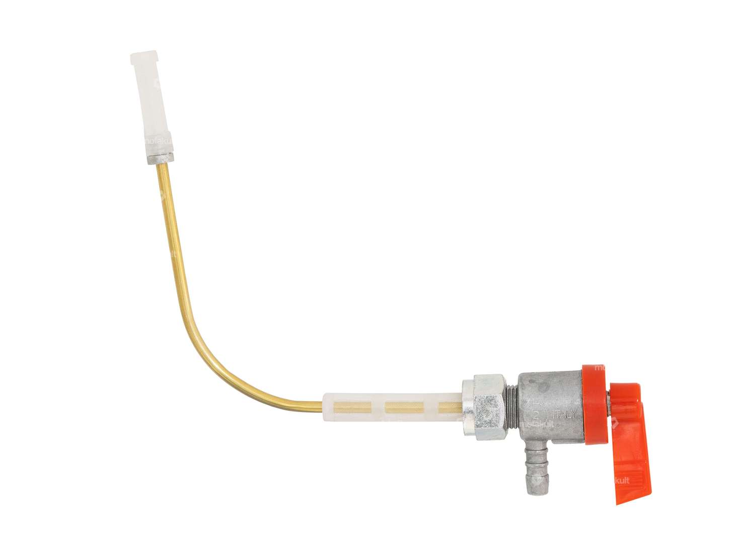 OMG robinet d'essence horizontal M12x1 (avec écrou) rouge | Puch Maxi S, N Carousel Image 1