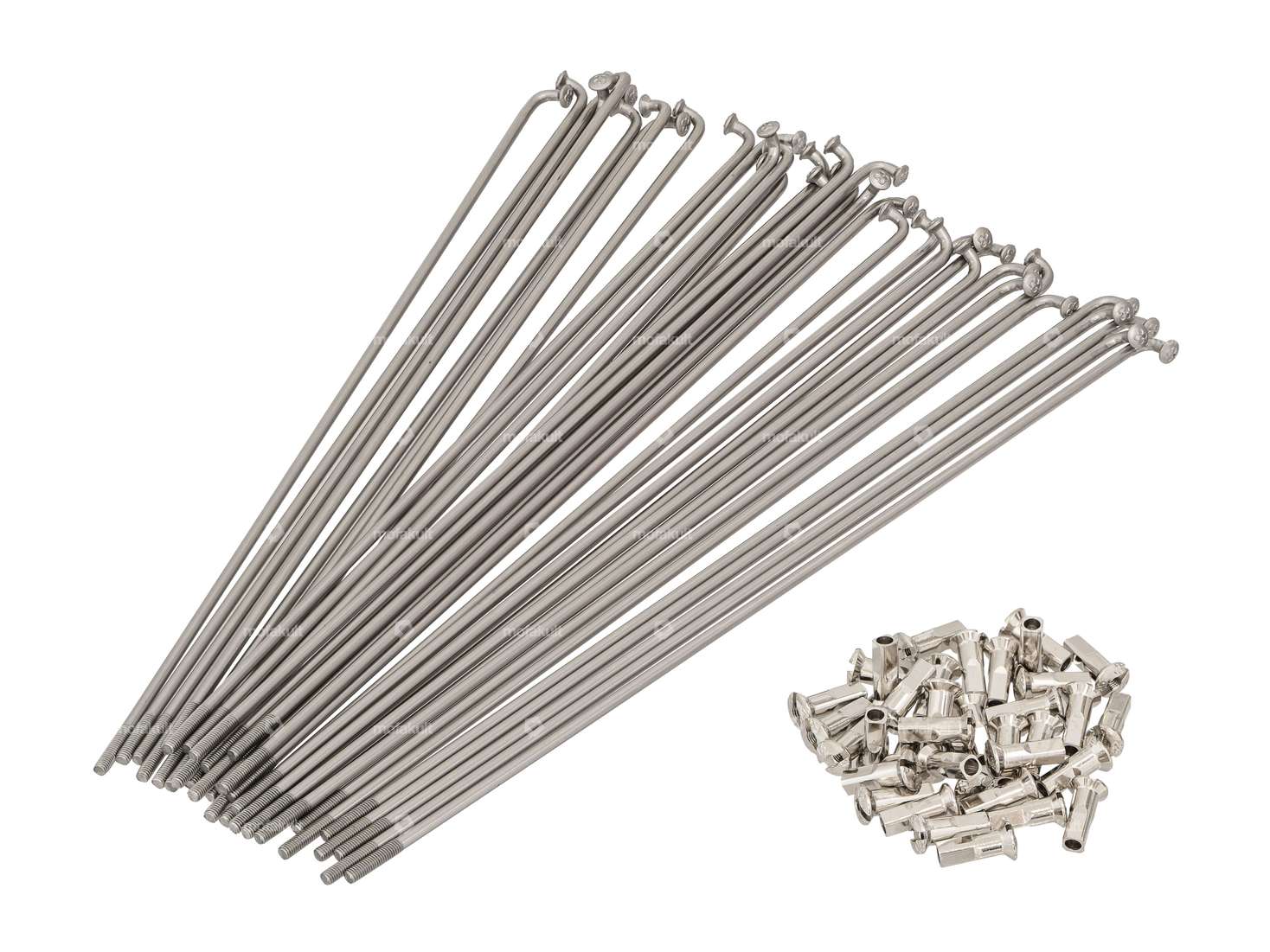 WWS 17" Jeu de rayons avec écrous (2.6 x 185 mm) Inox Carousel Image 1