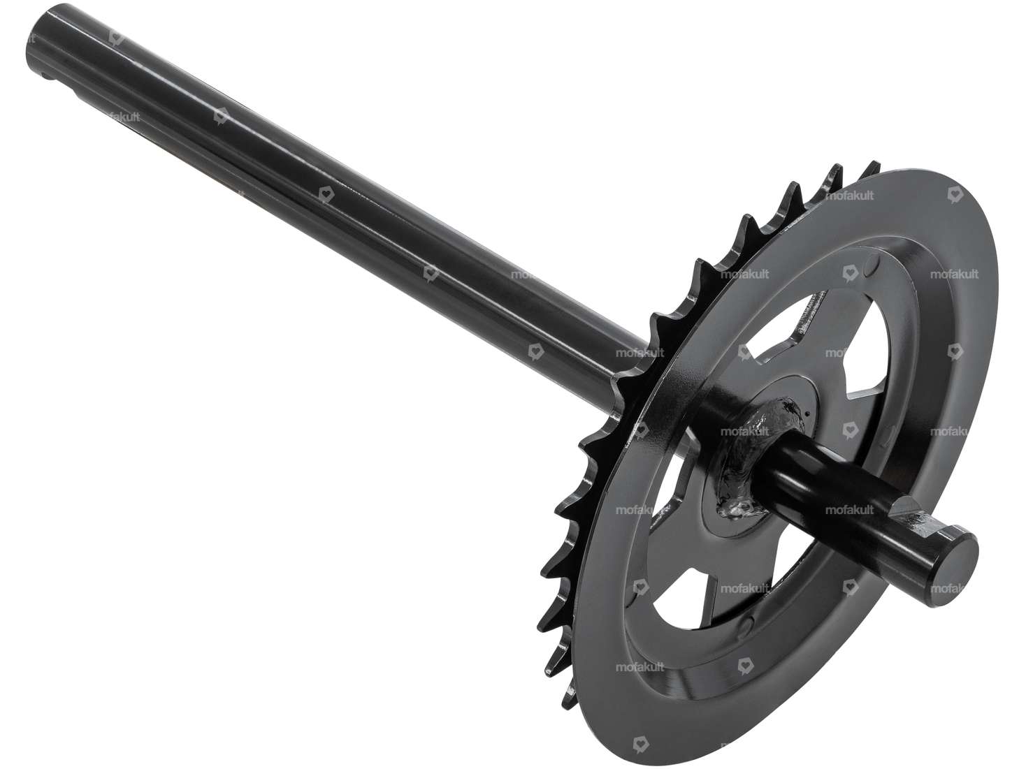 GPO axe de pédalier 28 dents cannelé noir | Piaggio Ciao Carousel Image 1