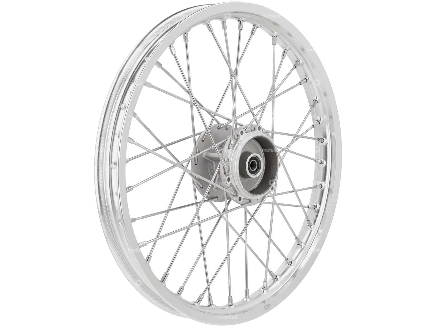 Spoked rim 17" rear aluminum CNC solid silver Carousel Image 2
