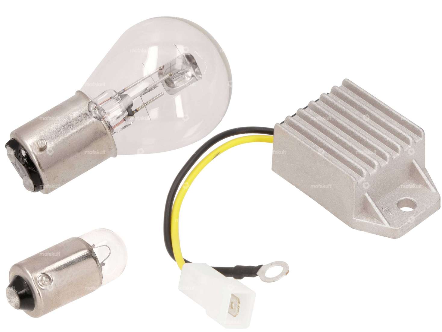 12V bulb set (BAX15d) with GPO voltage regulator | Puch Carousel Image 1