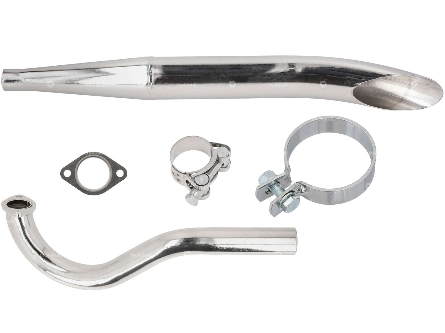 Kit d'échappement Sidepipe Ø 28 / 60 mm Chrome | Puch Carousel Image 1