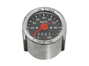 Tacho 100 km/h Ø 48 mm (schwarzes Ziffernblatt) Tacho 100 km/h Ø 48 mm (schwarzes Ziffernblatt)