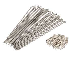 Jeu de rayons WWS 17" avec écrous (2.6 x 190 mm) 125° Inox | Puch MS / MV, Kreidler Flory Jeu de rayons WWS 17" avec écrous (2.6 x 190 mm) 125° Inox | Puch MS / MV, Kreidler Flory