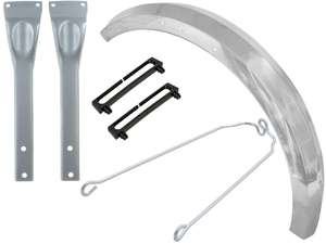 swiing® revival 17" Kit de garde-boue avant carré argent / chrome | Puch Maxi S, N swiing® revival 17" Kit de garde-boue avant carré argent / chrome | Puch Maxi S, N