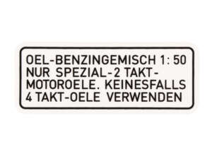 Sticker "OEL-BENZINGEMISCH 1:50" 63 x 25 black | Puch Sticker "OEL-BENZINGEMISCH 1:50" 63 x 25 black | Puch