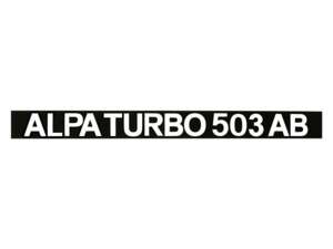 Autocollant "Alpa Turbo 503 AB" carénage latéral 280 x 25 mm Autocollant "Alpa Turbo 503 AB" carénage latéral 280 x 25 mm