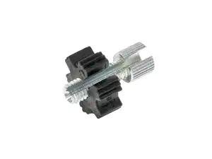 Domino Stellschraube M6x18 geschlitzt mit Kunststoffmutter Domino Stellschraube M6x18 geschlitzt mit Kunststoffmutter