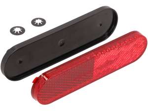 Réflecteur 100 x 27 mm avec fixation par clic ovale rouge Réflecteur 100 x 27 mm avec fixation par clic ovale rouge