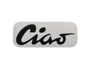 Autocollant réservoir "Ciao" noir 70 x 28 mm | Piaggio Ciao P, C9 Autocollant réservoir "Ciao" noir 70 x 28 mm | Piaggio Ciao P, C9