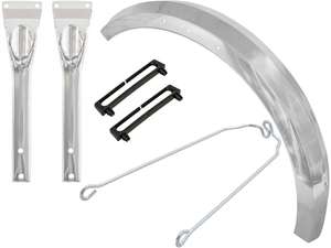 swiing® revival 17" front fender set angular silver / chrome | Puch Maxi S, N swiing® revival 17" front fender set angular silver / chrome | Puch Maxi S, N