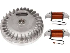 Volant d'inertie, allumage par rupteur, bobines incluses | Piaggio Ciao, SI, Bravo, Boxer Volant d'inertie, allumage par rupteur, bobines incluses | Piaggio Ciao, SI, Bravo, Boxer