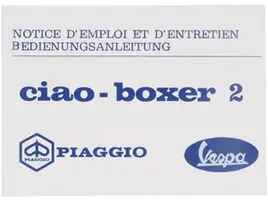Betriebsanleitung | Piaggio Ciao P, Boxer 2 Betriebsanleitung | Piaggio Ciao P, Boxer 2