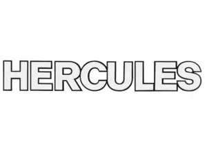 Autocollant "HERCULES" (libre) 189 x 28 noir / blanc Autocollant "HERCULES" (libre) 189 x 28 noir / blanc