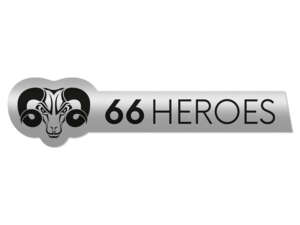 Autocollant "66HEROES" 83 x 20 mm Chrome Autocollant "66HEROES" 83 x 20 mm Chrome