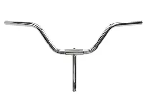 Guidon avec potence 15 cm galbé chrome Guidon avec potence 15 cm galbé chrome