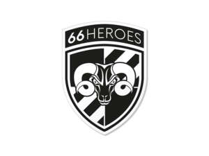 Autocollant « 66HEROES » avec écusson « 66HEROES » 37 x 50 mm, noir Autocollant « 66HEROES » avec écusson « 66HEROES » 37 x 50 mm, noir