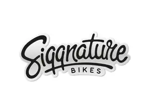 Autocollant Siggnature "Siggnature Bikes" 120 x 50 mm transparent noir Autocollant Siggnature "Siggnature Bikes" 120 x 50 mm transparent noir
