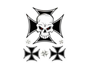 Feuille de colle Iron Cross Skull Feuille de colle Iron Cross Skull