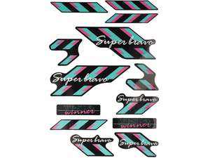 Kit d'autocollants turquoise / rose | Piaggio SUPERbravo Kit d'autocollants turquoise / rose | Piaggio SUPERbravo