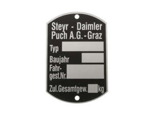 Plaque signalétique | Puch X30 NG/N-2AH Plaque signalétique | Puch X30 NG/N-2AH
