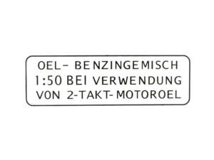 Autocollant "HUILE-BENZINGEMISCH 1:50" noir 55 x 19 mm | Puch Autocollant "HUILE-BENZINGEMISCH 1:50" noir 55 x 19 mm | Puch