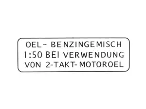 Autocollant "HUILE-BENZINGEMISCH 1:50" noir 55 x 19 mm | Puch Autocollant "HUILE-BENZINGEMISCH 1:50" noir 55 x 19 mm | Puch