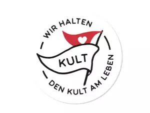mk-Merch Aufkleber «Wir halten den Kult am Leben» Ø 9 cm mk-Merch Aufkleber «Wir halten den Kult am Leben» Ø 9 cm