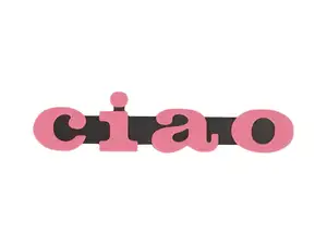 Emblem "ciao" plastic 3D pink / black Emblem "ciao" plastic 3D pink / black